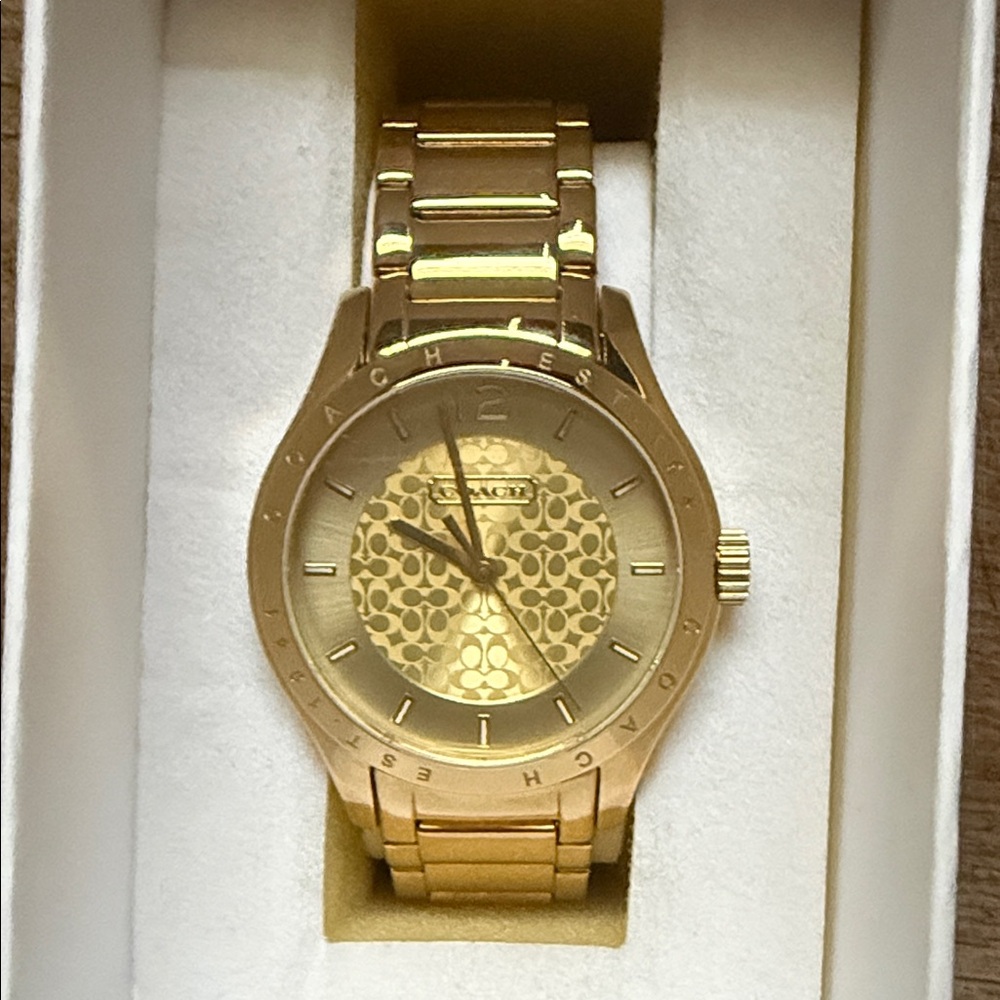 Coach Gold Patterned Dial Women’s Watch
